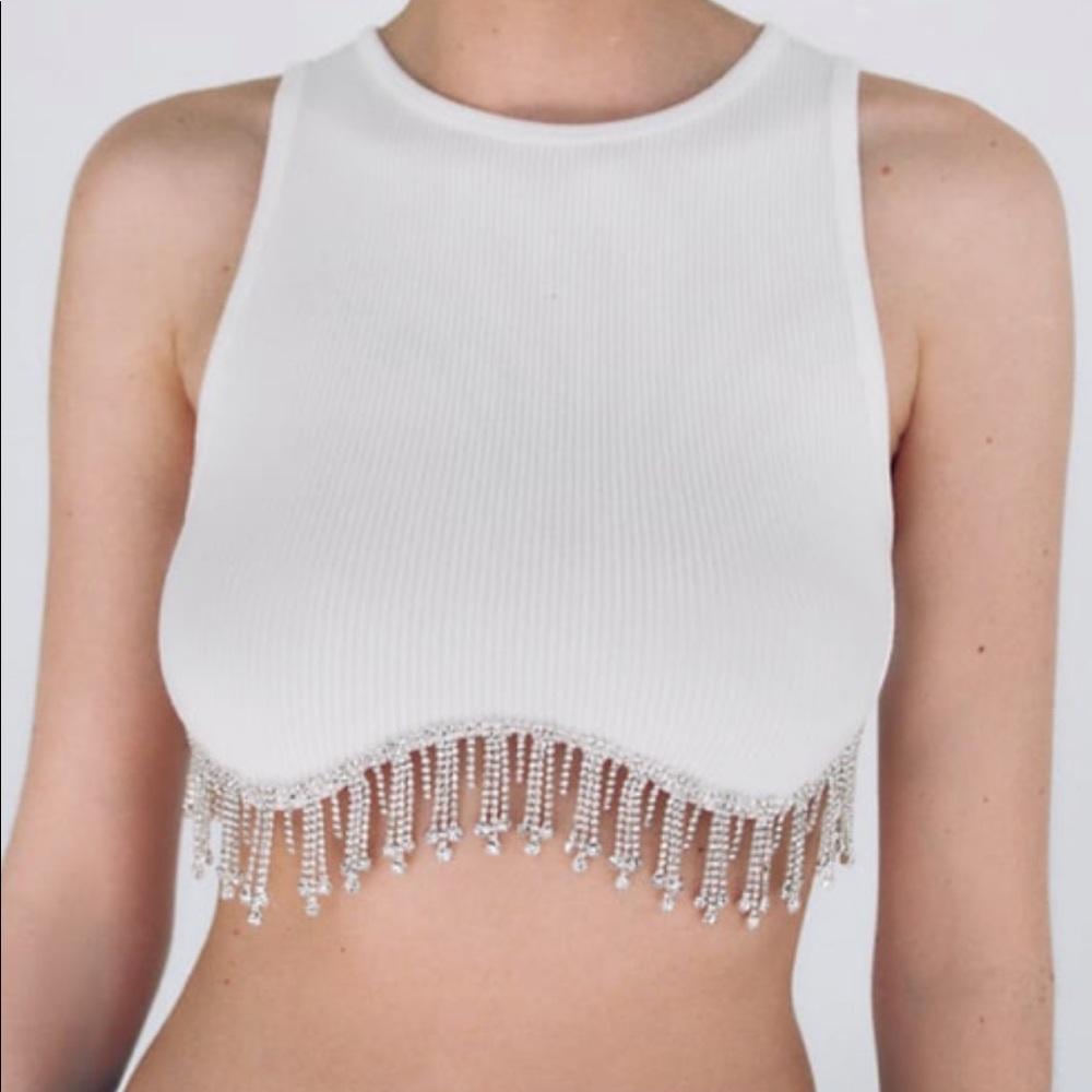 SEAMLESS RHINESTONE TANK TOP ZARA 7901/614